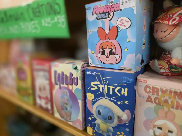 Boxed character-inspired collectibles at Glowing Creations